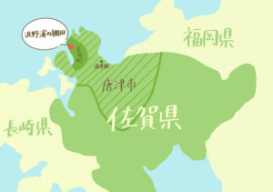 佐賀県の地図イラスト